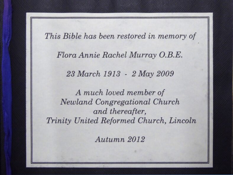 Lincoln, Trinity United Reformed Church, Bible Dedication - Society for ...
